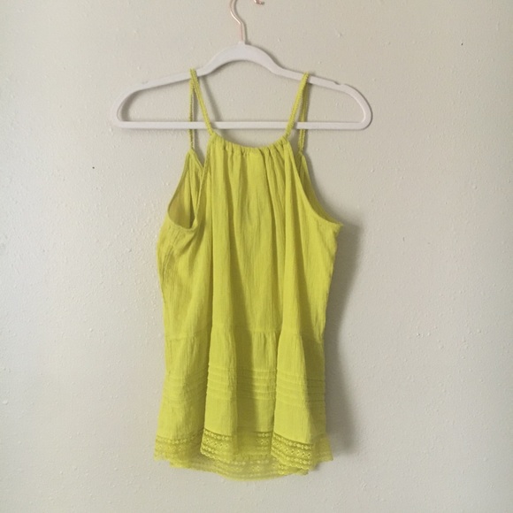 Old Navy 100% Cotton Lime Green Lace-Trim Blouse - Picture 2 of 6